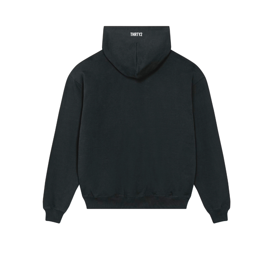 WHITE / BLACK OVERSIZED HOODIE