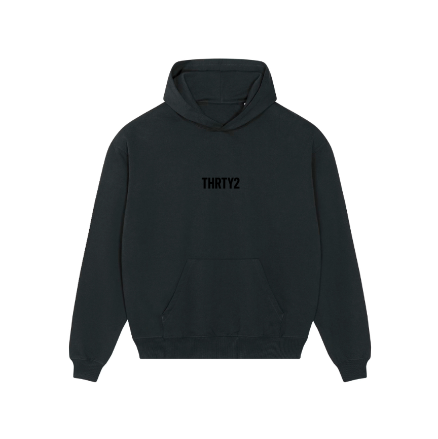 BLACK / BLACK OVERSIZED HOODIE