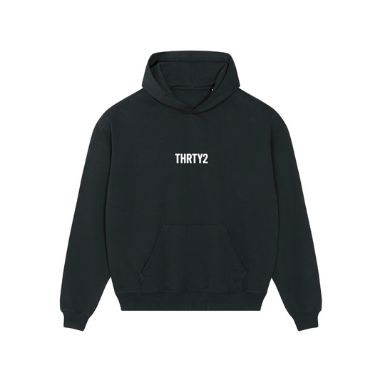 WHITE / BLACK OVERSIZED HOODIE