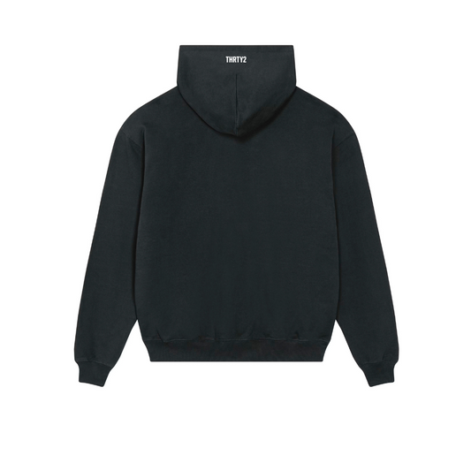 WHITE / BLACK OVERSIZED HOODIE